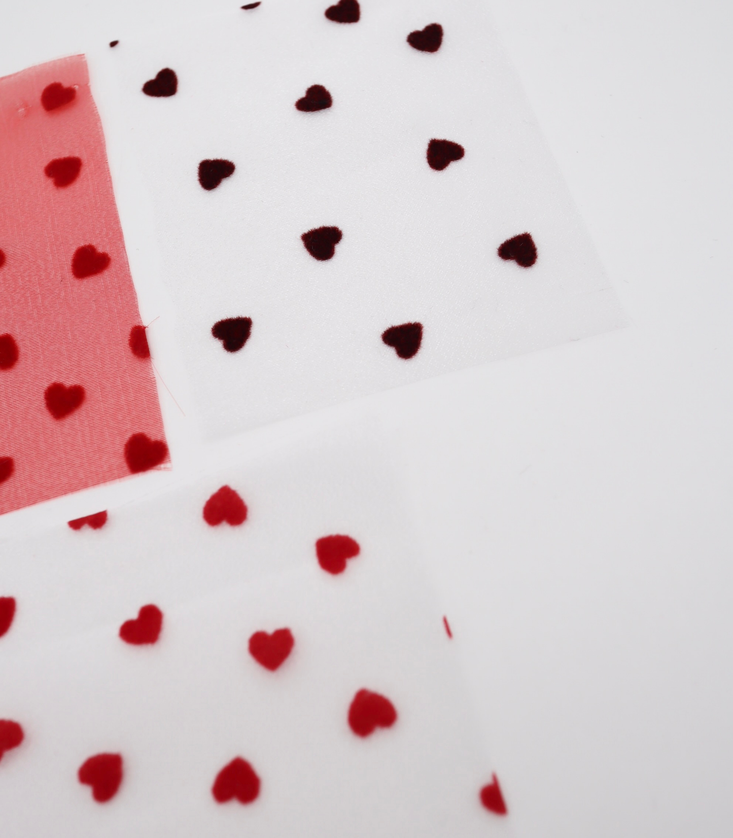 【25SS-053】ハートフロッキープリントオーガンジー　/0.5ｙあたり=～665円