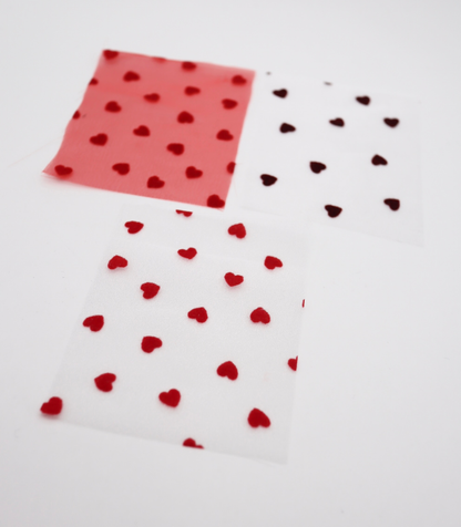 【25SS-053】ハートフロッキープリントオーガンジー　/0.5ｙあたり=～665円