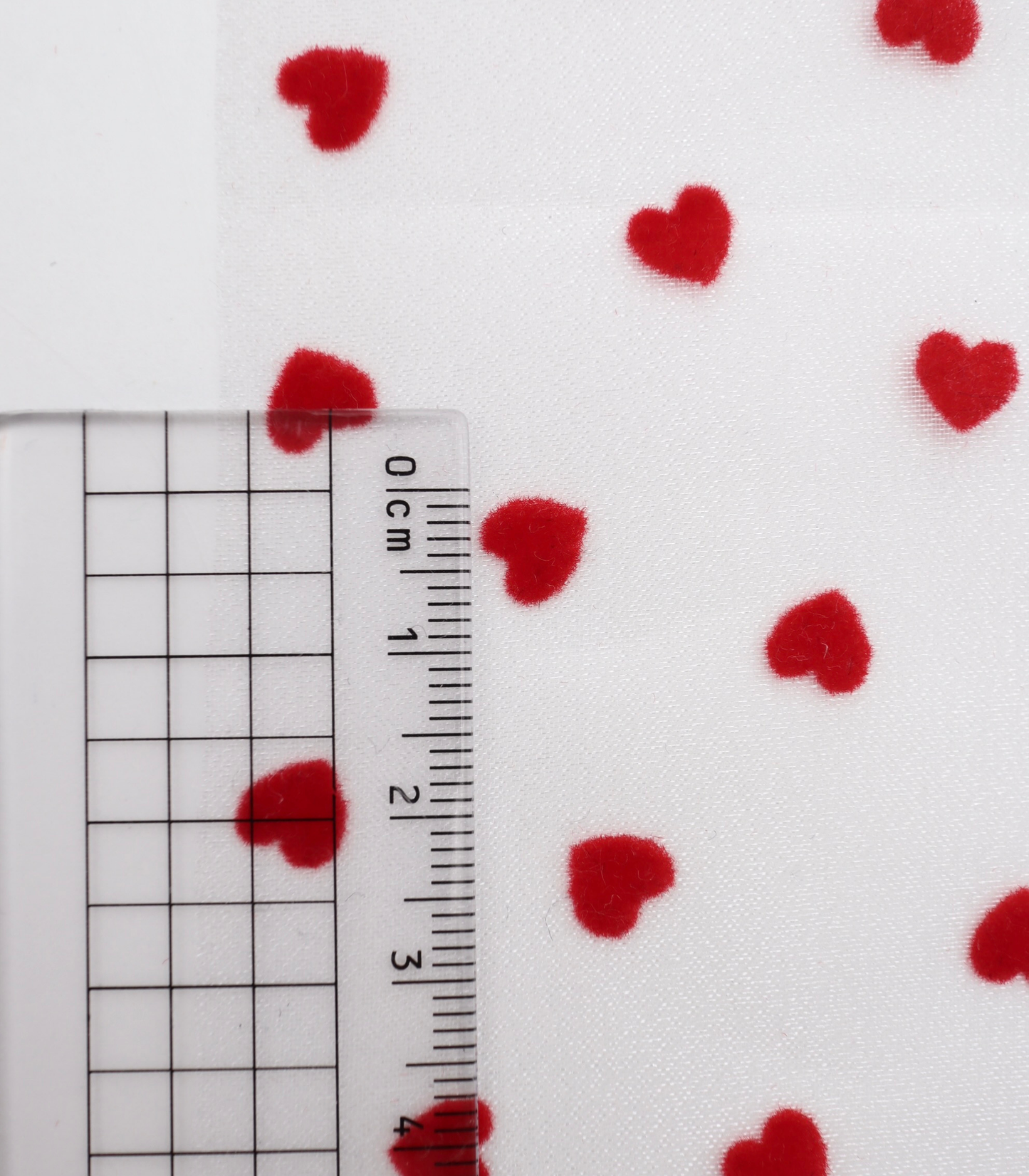 【25SS-053】ハートフロッキープリントオーガンジー　/0.5ｙあたり=～665円