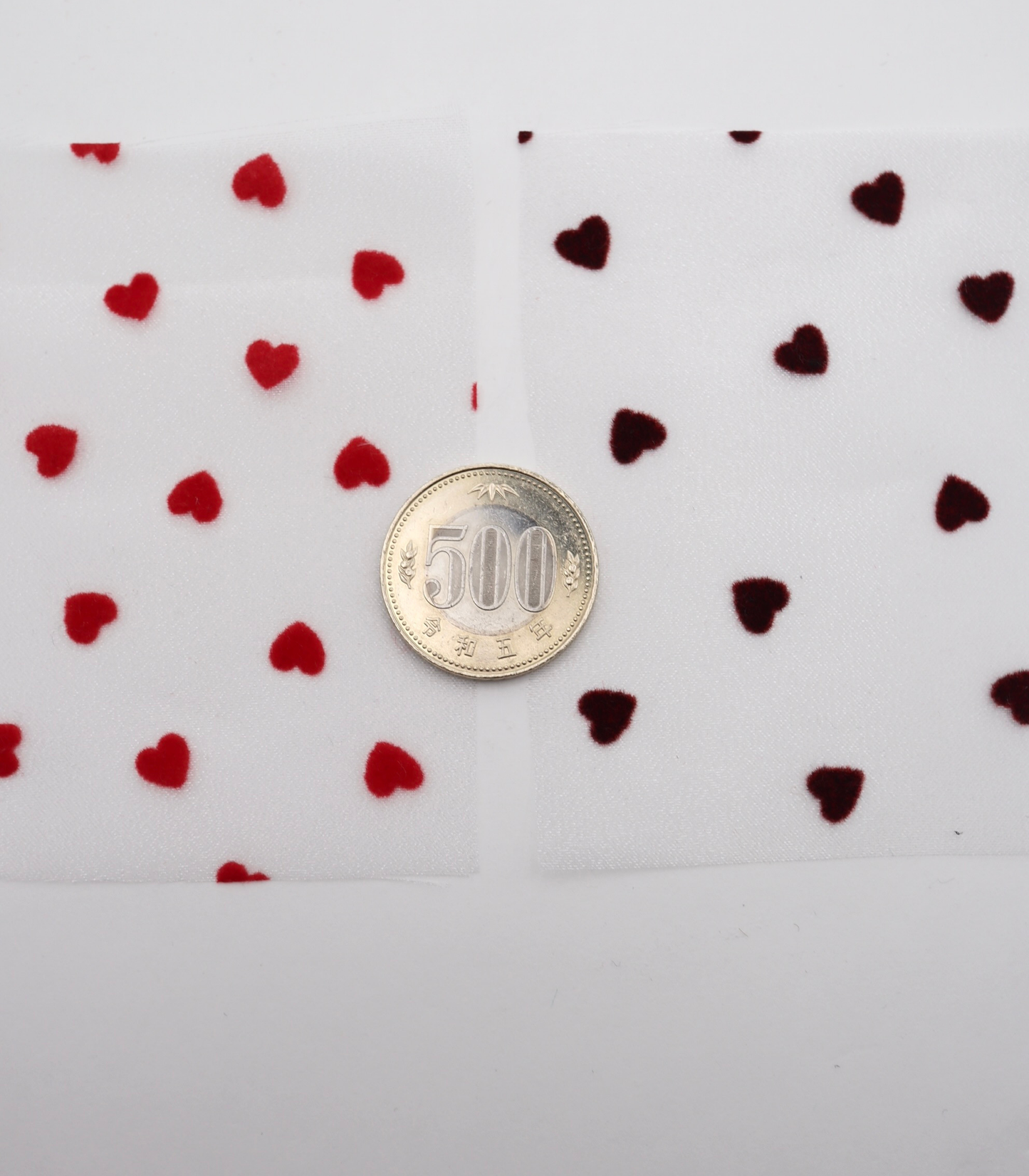 【25SS-053】ハートフロッキープリントオーガンジー　/0.5ｙあたり=～665円