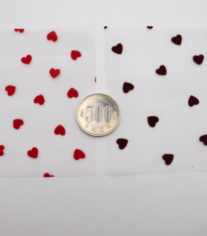 【25SS-053】ハートフロッキープリントオーガンジー　/0.5ｙあたり=～665円