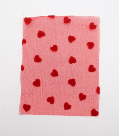 【25SS-053】ハートフロッキープリントオーガンジー　/0.5ｙあたり=～665円