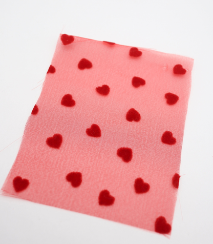 【25SS-053】ハートフロッキープリントオーガンジー　/0.5ｙあたり=～665円