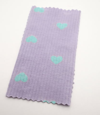 【25SS-029】ハートプリントテレコニット　/0.5ｙあたり=～900円
