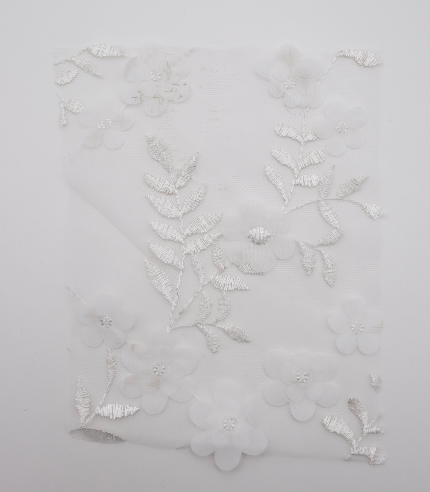 【25SS-381】立体フラワー付き刺繍チュール　/0.5ｙあたり=～1605円