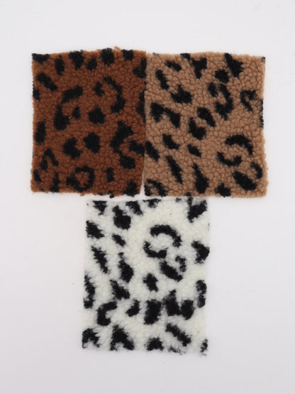 ヒョウ柄ボア生地｜【生地幅】約147センチ 【混率】ポリエステル100%｜ドッグウェア・KIDSウエア・冬用アウター・冬雑貨向け｜26AW-352