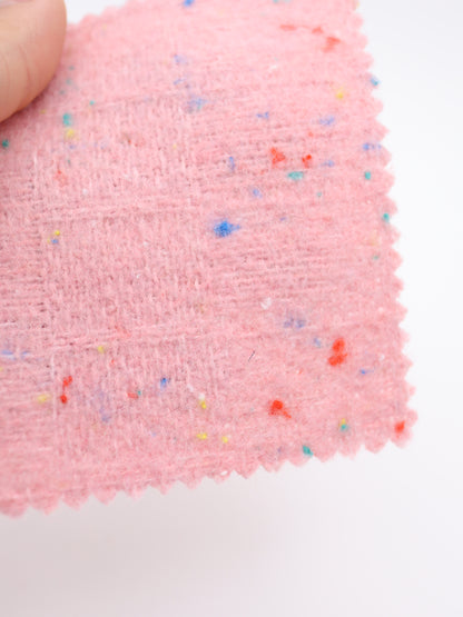 【25AW-036】ウール混カラフルつぶつぶツイード　/0.5ｙあたり=～1160円