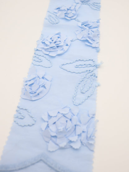 【25AW-019】スカラップ付き立体フラワー刺繍綿ローン　/0.5ｙあたり=～1190円