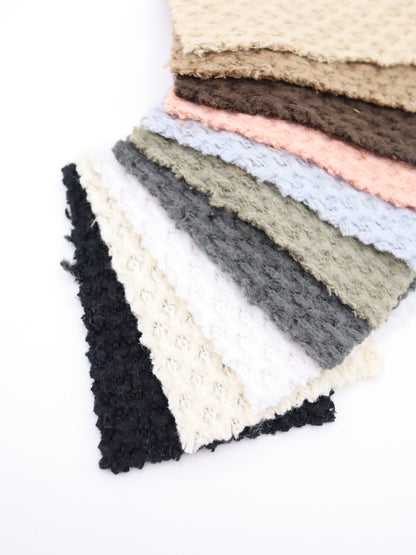 【25AW-035】ウール混ふわふわハニカムニットソー　/0.5ｙあたり=～1500円