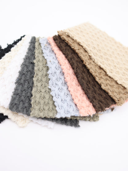 【25AW-035】ウール混ふわふわハニカムニットソー　/0.5ｙあたり=～1500円