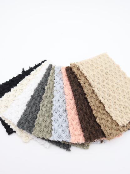 【25AW-035】ウール混ふわふわハニカムニットソー　/0.5ｙあたり=～1500円