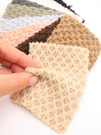 【25AW-035】ウール混ふわふわハニカムニットソー　/0.5ｙあたり=～1500円