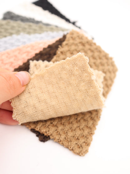 【25AW-035】ウール混ふわふわハニカムニットソー　/0.5ｙあたり=～1500円