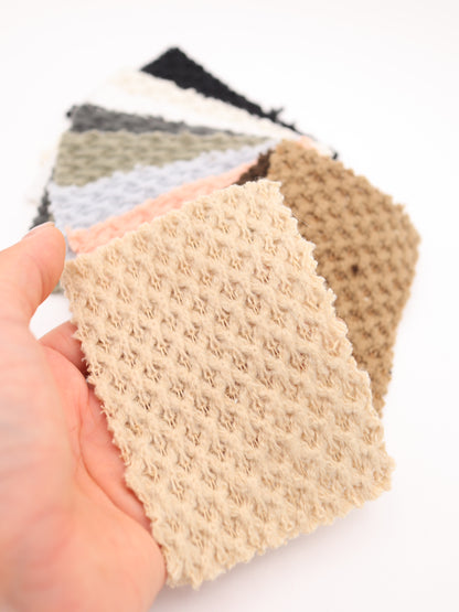 【25AW-035】ウール混ふわふわハニカムニットソー　/0.5ｙあたり=～1500円