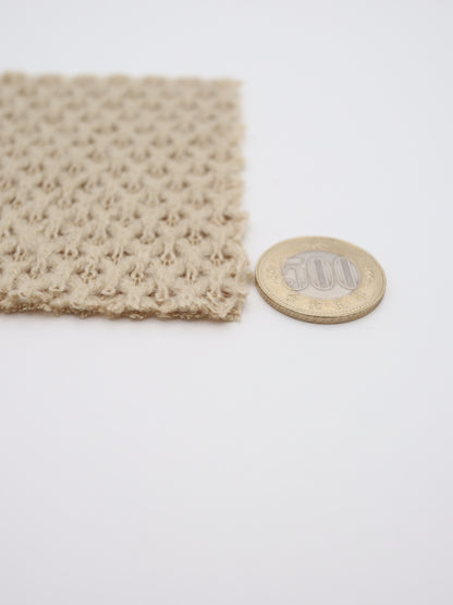 【25AW-035】ウール混ふわふわハニカムニットソー　/0.5ｙあたり=～1500円