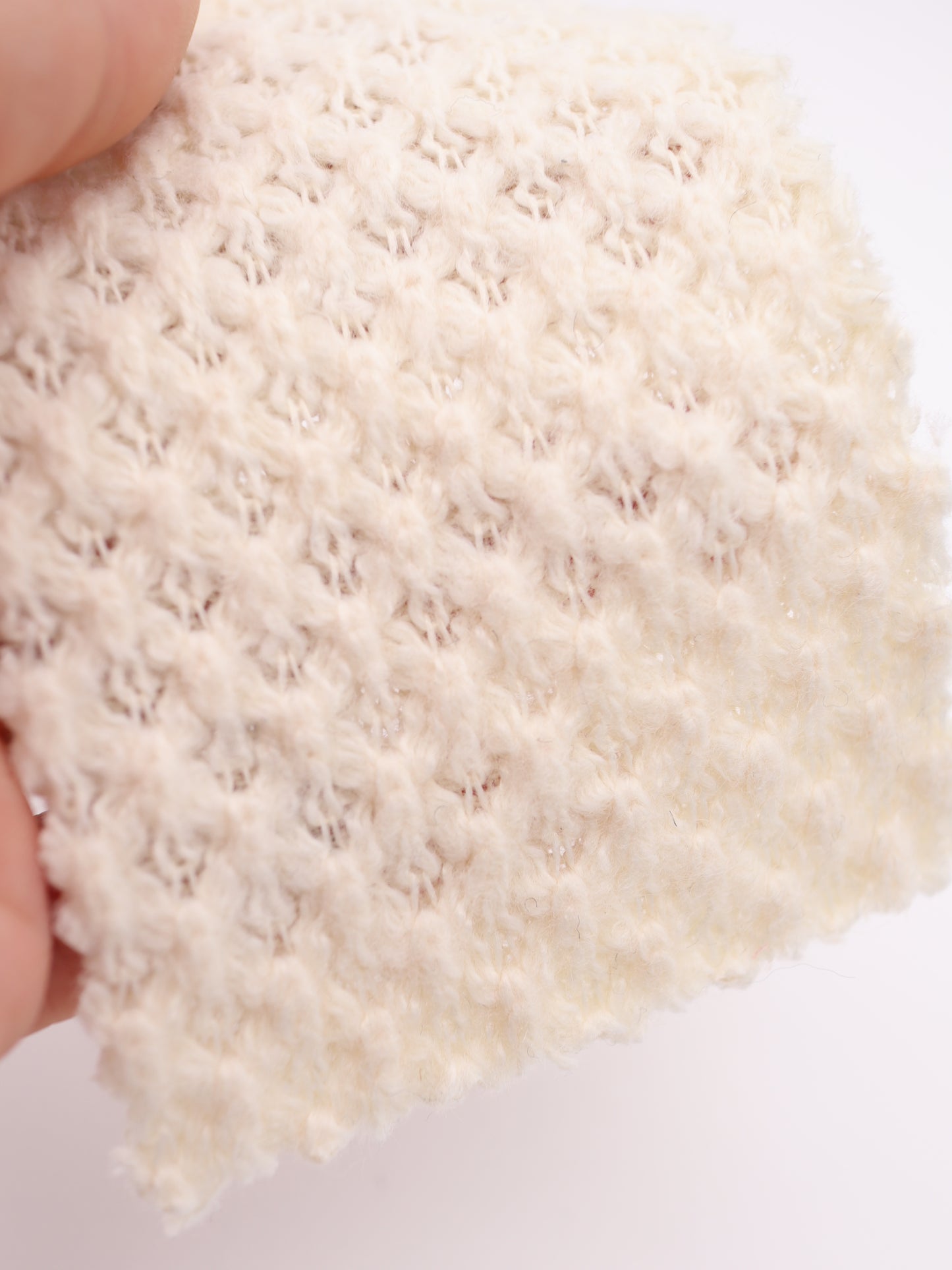 【25AW-035】ウール混ふわふわハニカムニットソー　/0.5ｙあたり=～1500円