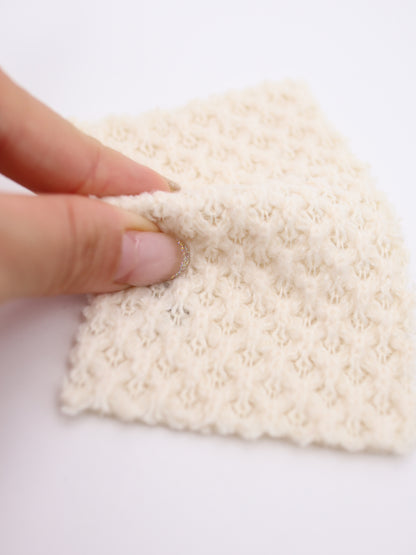 【25AW-035】ウール混ふわふわハニカムニットソー　/0.5ｙあたり=～1500円