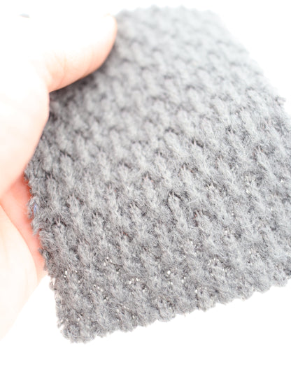 【25AW-035】ウール混ふわふわハニカムニットソー　/0.5ｙあたり=～1500円