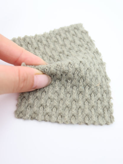 【25AW-035】ウール混ふわふわハニカムニットソー　/0.5ｙあたり=～1500円