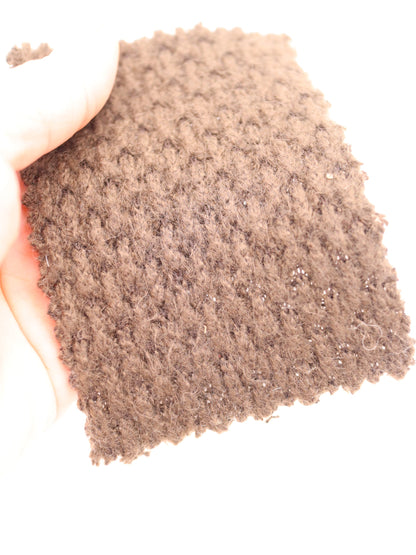 【25AW-035】ウール混ふわふわハニカムニットソー　/0.5ｙあたり=～1500円