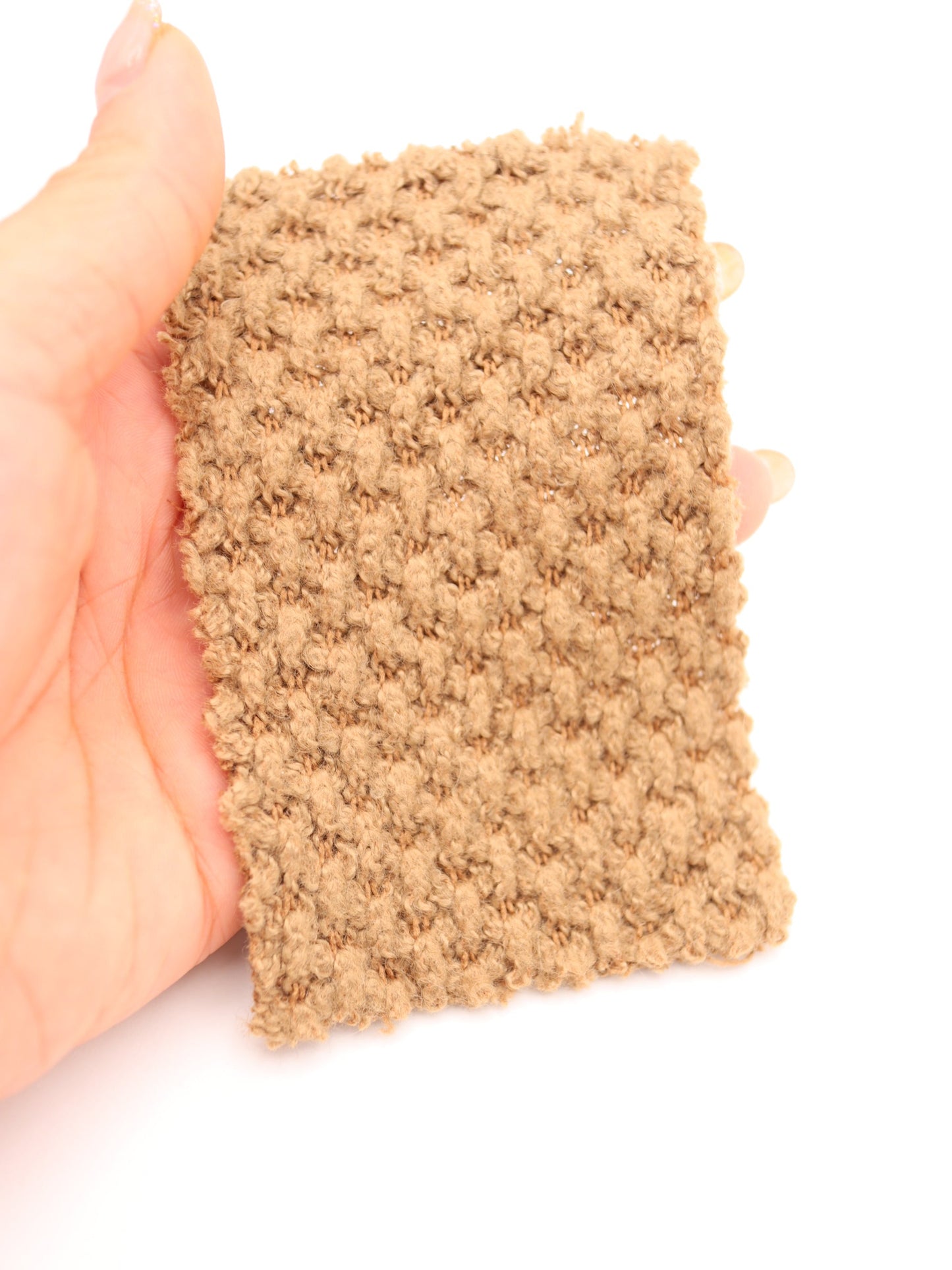 【25AW-035】ウール混ふわふわハニカムニットソー　/0.5ｙあたり=～1500円