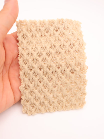 【25AW-035】ウール混ふわふわハニカムニットソー　/0.5ｙあたり=～1500円