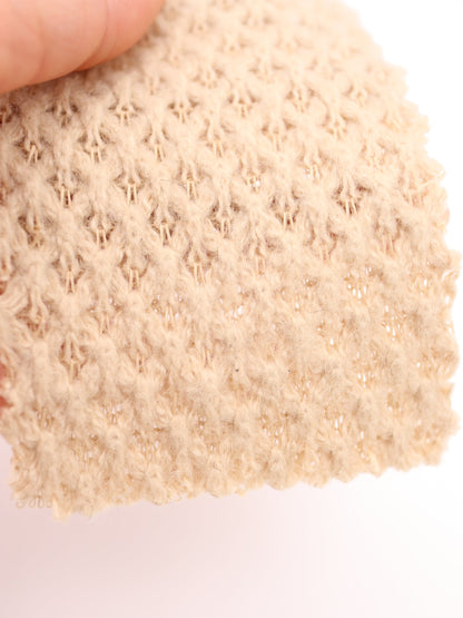 【25AW-035】ウール混ふわふわハニカムニットソー　/0.5ｙあたり=～1500円