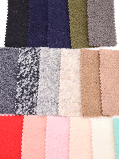 【25AW-010】ウール混くるくる圧縮ブークレニット　/0.5ｙあたり=～1615円