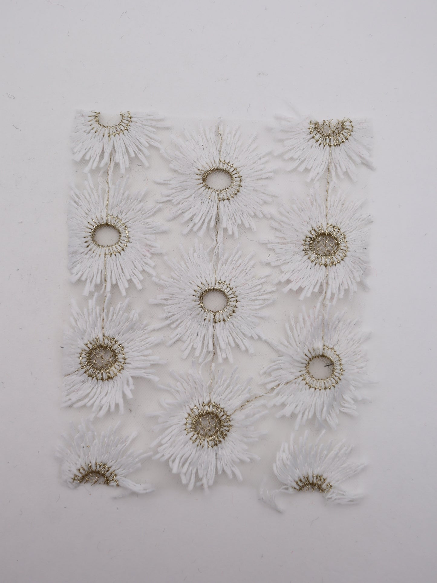 花びら部分ふさふさ立体フラワー刺繍チュール｜【生地幅】約134センチ 【混率】ポリエステル100%｜ドッグウエア・KIDSウエア・衣装・雑貨向き｜26AW-287