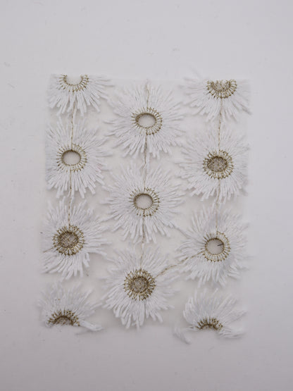 花びら部分ふさふさ立体フラワー刺繍チュール｜【生地幅】約134センチ 【混率】ポリエステル100%｜ドッグウエア・KIDSウエア・衣装・雑貨向き｜26AW-287