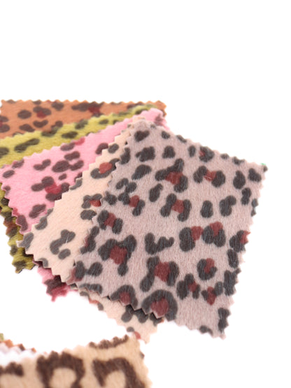 【25AW-039】フェイクハラコ毛足つるつるヒョウ柄プリント　/0.5ｙあたり=～1370円