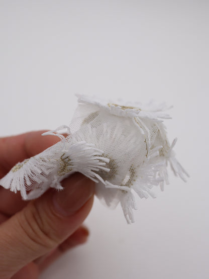 花びら部分ふさふさ立体フラワー刺繍チュール｜【生地幅】約134センチ 【混率】ポリエステル100%｜ドッグウエア・KIDSウエア・衣装・雑貨向き｜26AW-287