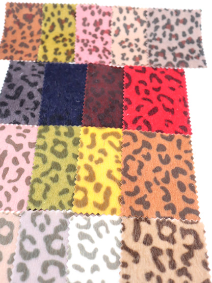 【25AW-039】フェイクハラコ毛足つるつるヒョウ柄プリント　/0.5ｙあたり=～1370円