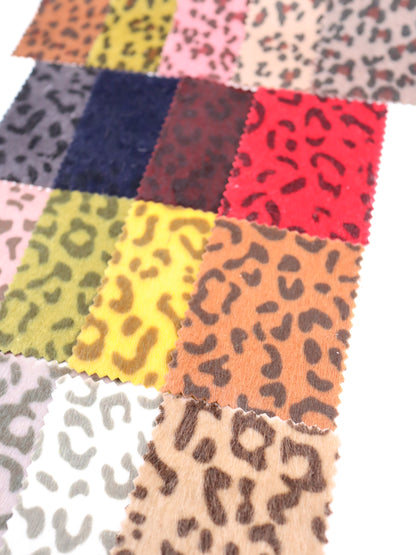 【25AW-039】フェイクハラコ毛足つるつるヒョウ柄プリント　/0.5ｙあたり=～1370円