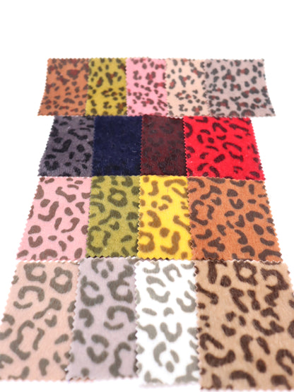 【25AW-039】フェイクハラコ毛足つるつるヒョウ柄プリント　/0.5ｙあたり=～1370円