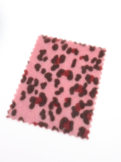 【25AW-039】フェイクハラコ毛足つるつるヒョウ柄プリント　/0.5ｙあたり=～1370円