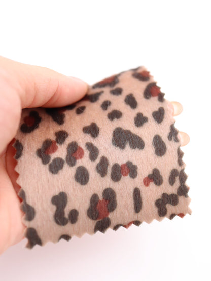 【25AW-039】フェイクハラコ毛足つるつるヒョウ柄プリント　/0.5ｙあたり=～1370円