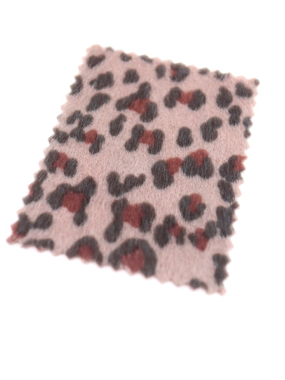 【25AW-039】フェイクハラコ毛足つるつるヒョウ柄プリント　/0.5ｙあたり=～1370円