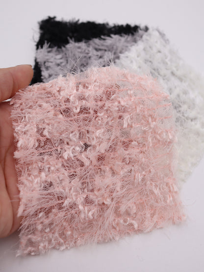 ふわふわフリンジヤーン刺繍チュール｜【生地幅】約127センチ 【混率】ポリエステル100%｜ドッグウエア・KIDSウエア・トップス・ドレス・衣装・雑貨向き｜26AW-288