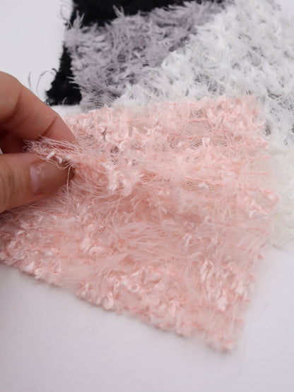ふわふわフリンジヤーン刺繍チュール｜【生地幅】約127センチ 【混率】ポリエステル100%｜ドッグウエア・KIDSウエア・トップス・ドレス・衣装・雑貨向き｜26AW-288