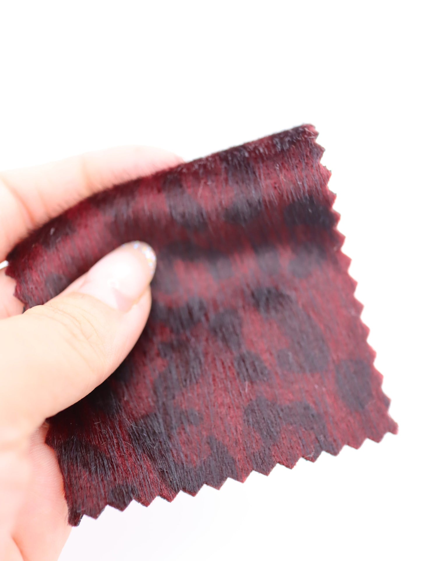 【25AW-039】フェイクハラコ毛足つるつるヒョウ柄プリント　/0.5ｙあたり=～1370円