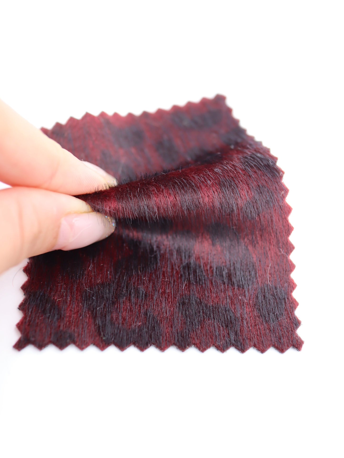 【25AW-039】フェイクハラコ毛足つるつるヒョウ柄プリント　/0.5ｙあたり=～1370円