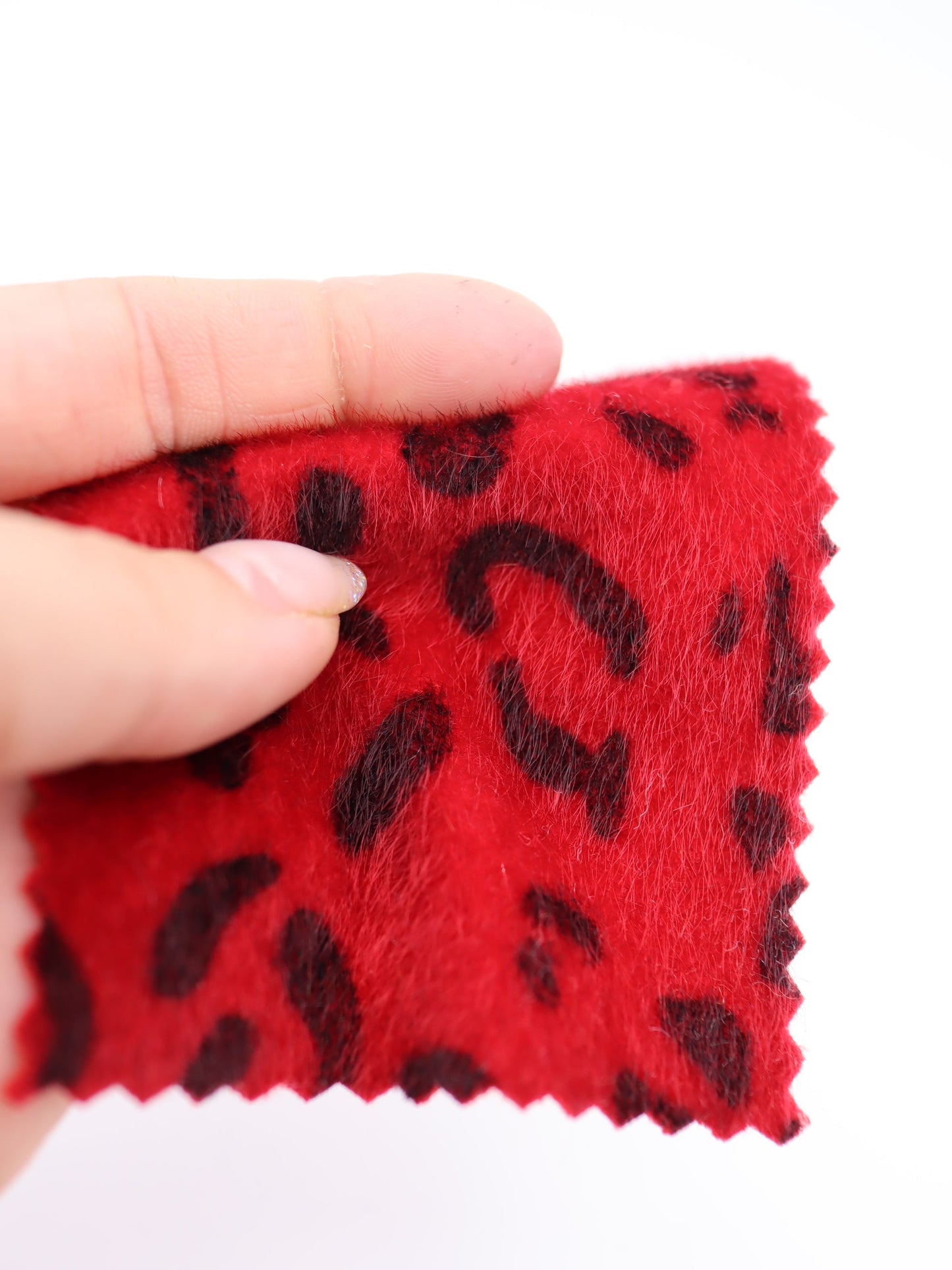 【25AW-039】フェイクハラコ毛足つるつるヒョウ柄プリント　/0.5ｙあたり=～1370円