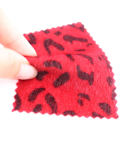 【25AW-039】フェイクハラコ毛足つるつるヒョウ柄プリント　/0.5ｙあたり=～1370円