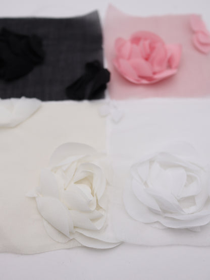 3D立体フラワーモチーフ刺繍しぼありオーガンジー｜【生地幅】約121センチ 【混率】ポリエステル100％｜ドレス・衣装・雑貨向き｜26AW-286
