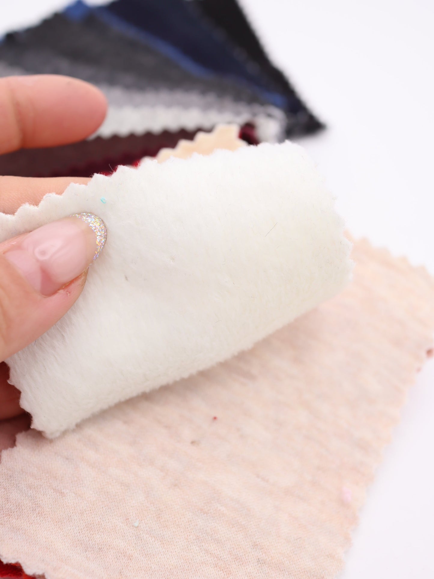 【25AW-041】かわいいリバーシブル裏ミニファースウェット　/0.5ｙあたり=～1105円