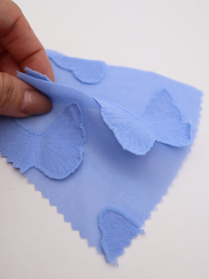 3D立体バタフライモチーフジャガードシフォン｜【生地幅】約142センチ 【混率】ポリエステル100％｜ドッグウエア・KIDSウエア・衣装・雑貨向き｜26AW-290