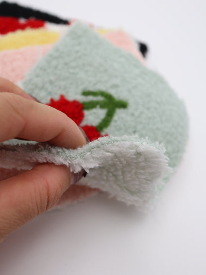 【25AW-159】さくらんぼ両面ボアニット　/0.5ｙあたり=～1440円