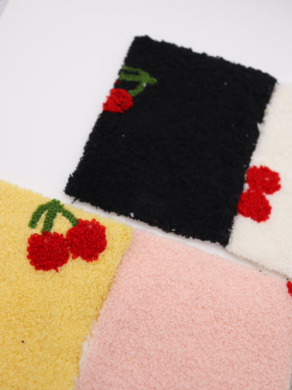 【25AW-159】さくらんぼ両面ボアニット　/0.5ｙあたり=～1440円