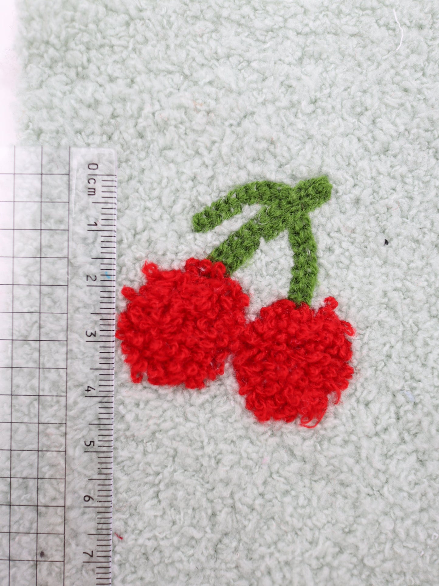 【25AW-159】さくらんぼ両面ボアニット　/0.5ｙあたり=～1440円